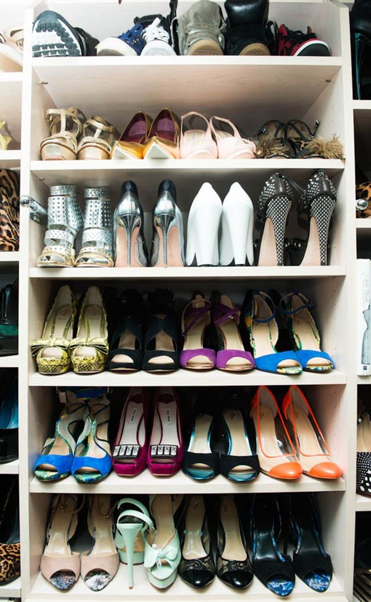 Full Wall Shoe Shelves - Contemporary - closet - The Coveteur