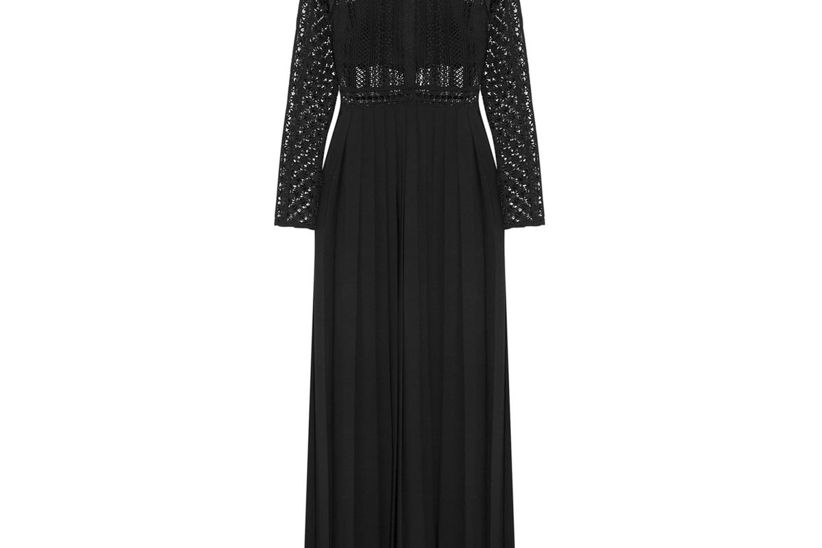 Guipure Lace and Crepe Maxi Dress