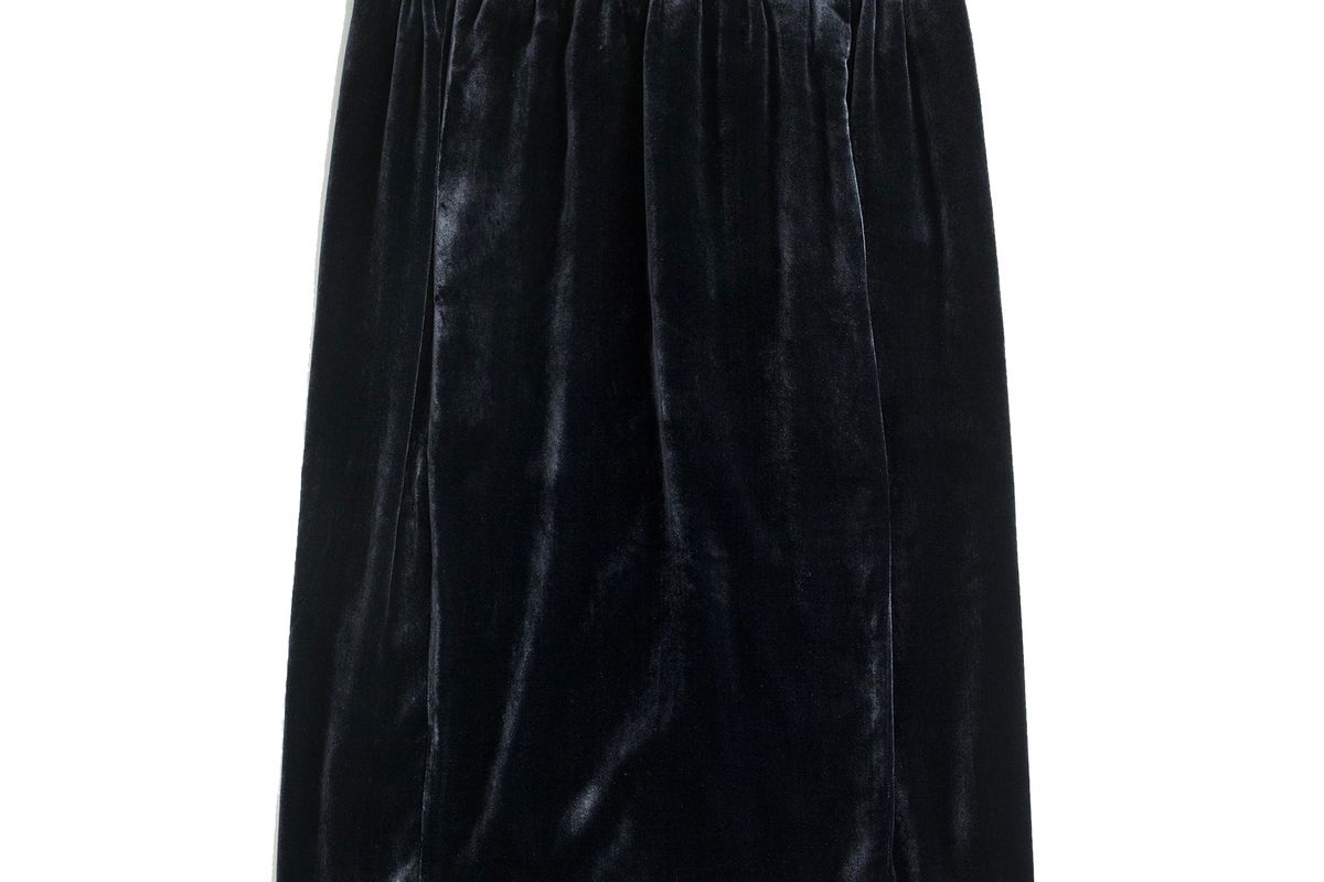 Velvet pull-on skirt