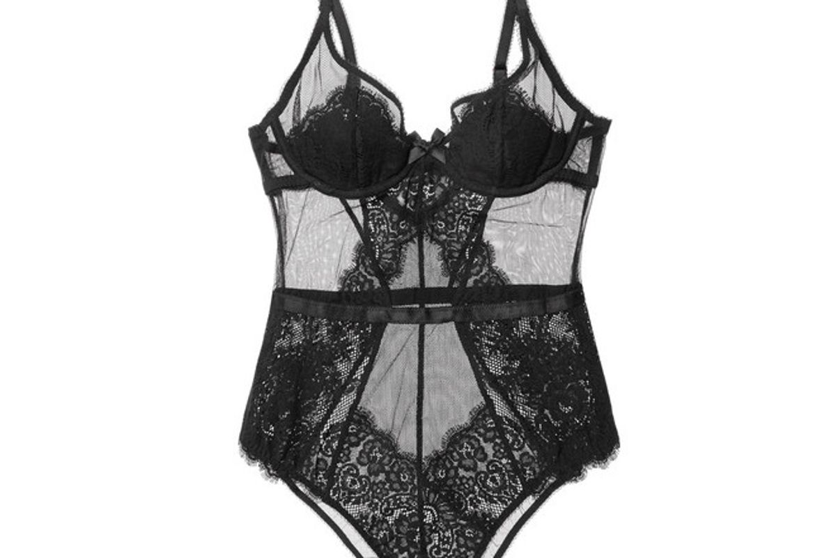 Carmella Stretch-tulle and Lace Bodysuit