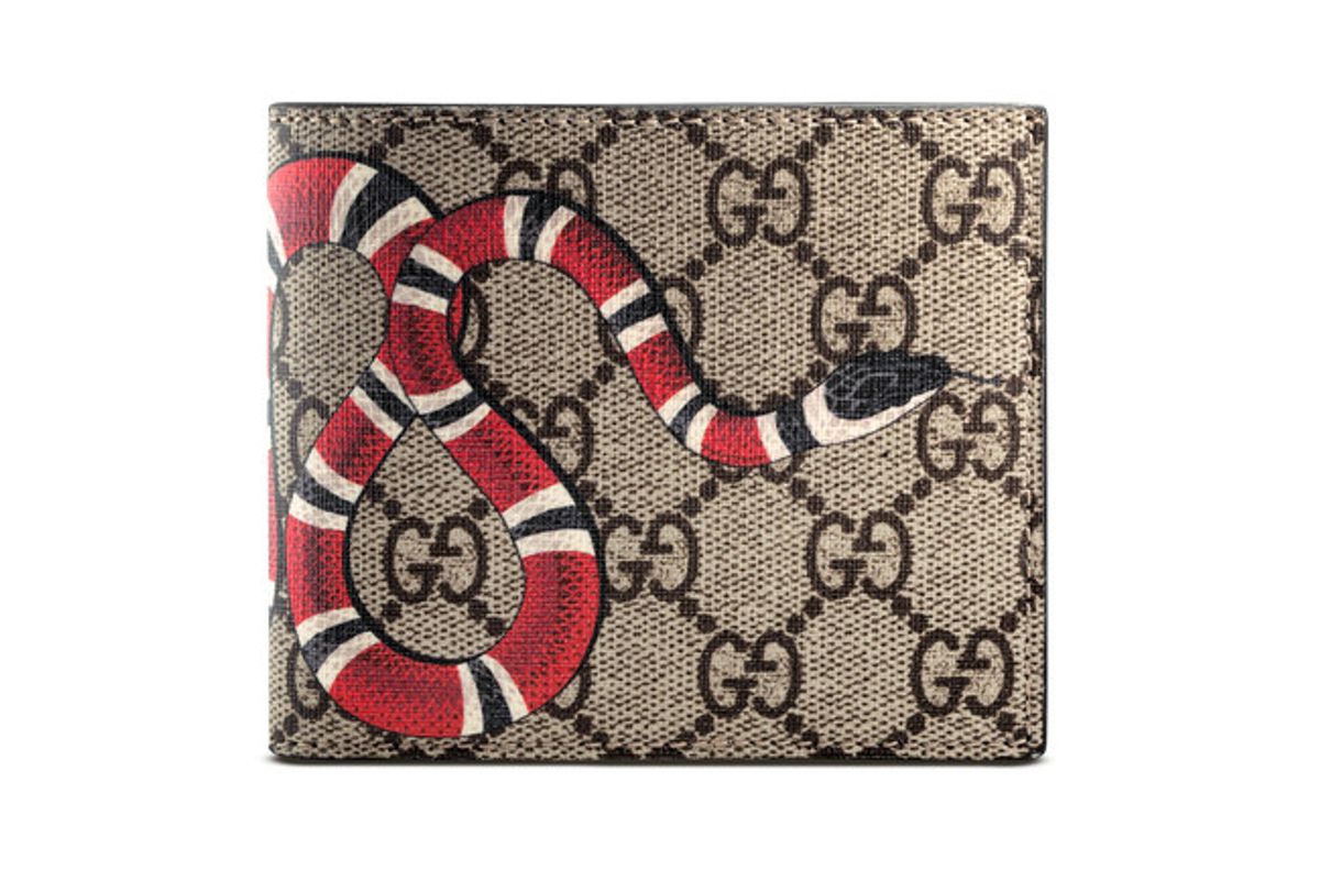 Snake Print Leather Wallet
