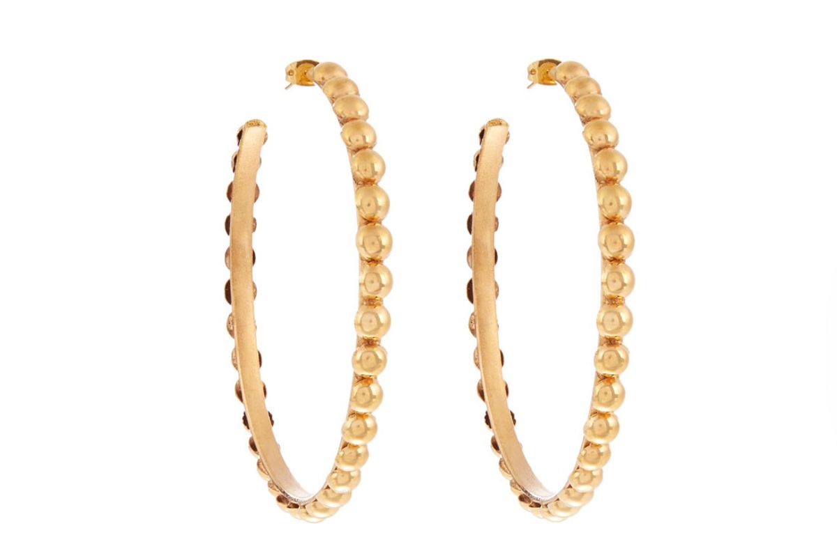 Tribal Large Gold-Plated Earrings
