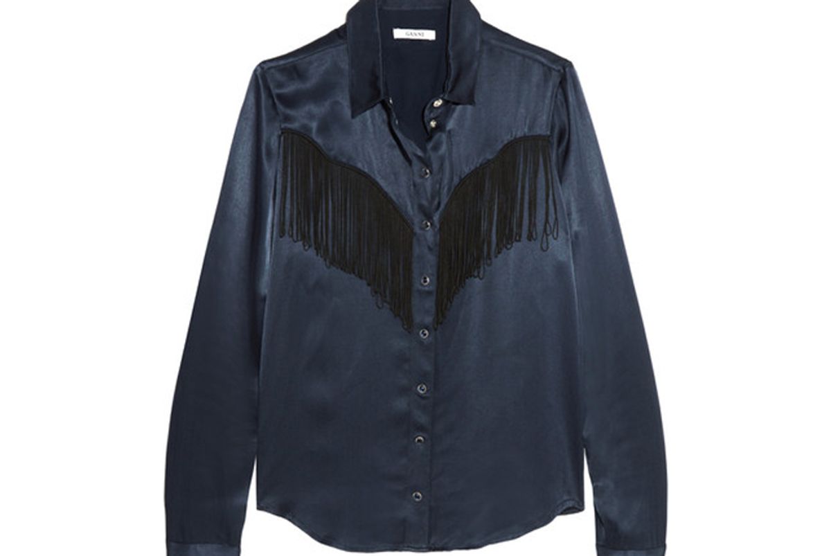 Donnelly Fringed Satin Shirt
