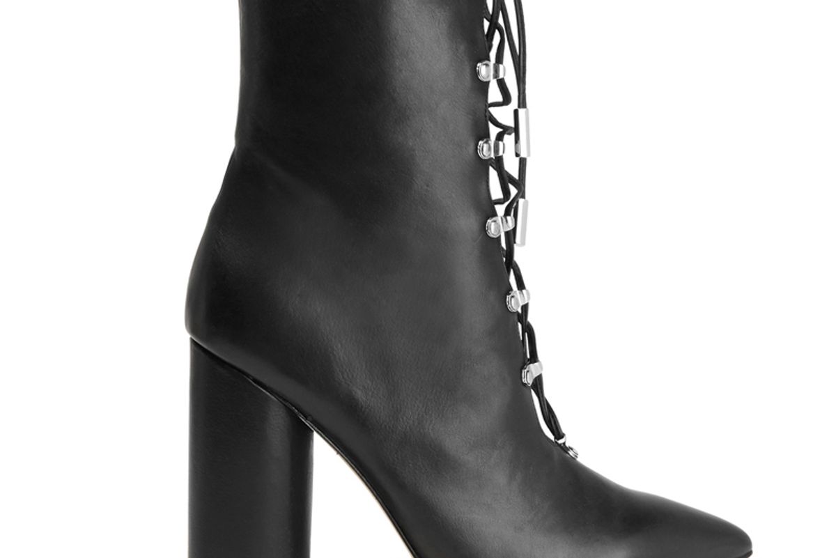 Lace-Up Leather Ankle Boots