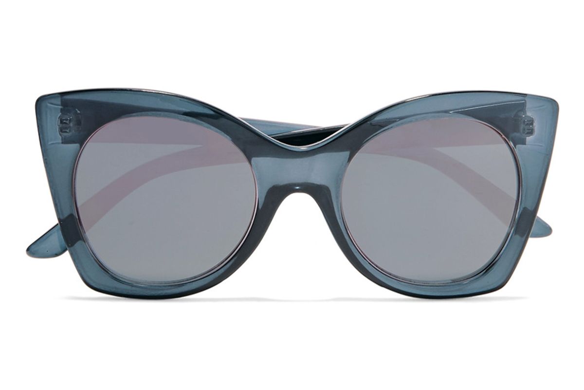 Savanna Cat-Eye Acetate Mirrored Sunglasses