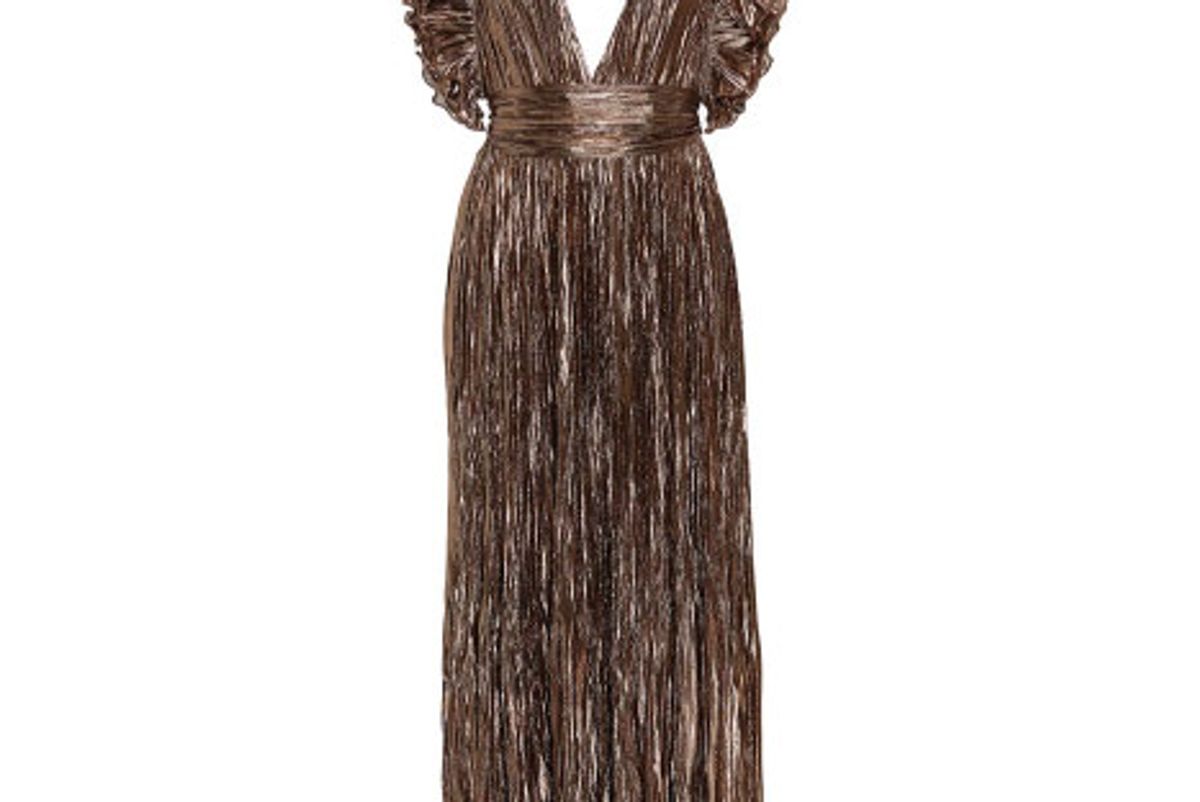 Donna French Silk-Lamé Dress