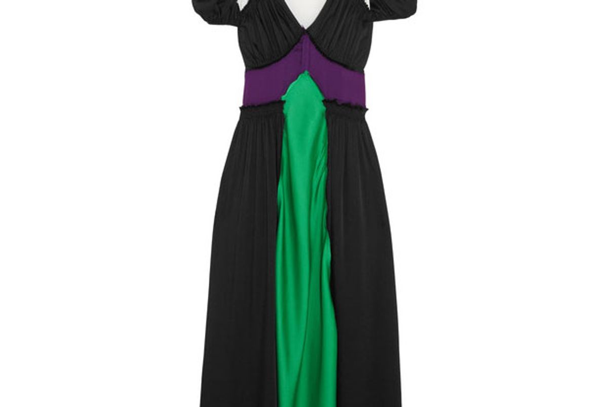 Carlotta color-block satin maxi dress