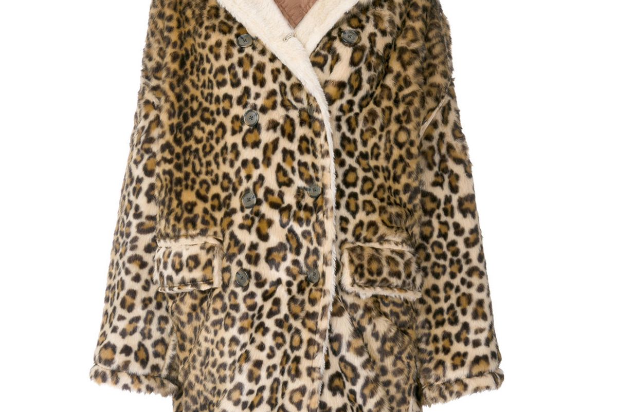 Leopard-Print Faux Fur Hunting Coat