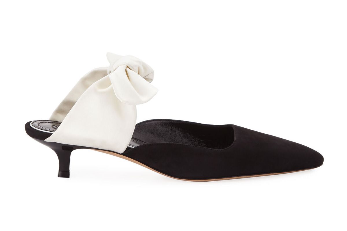 Coco Suede & Satin Mule Pump