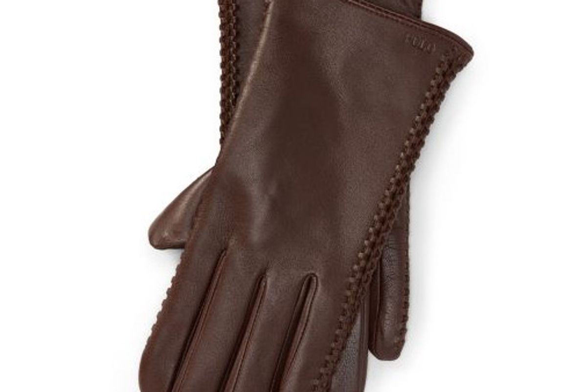 Corset-Stitched Leather Gloves