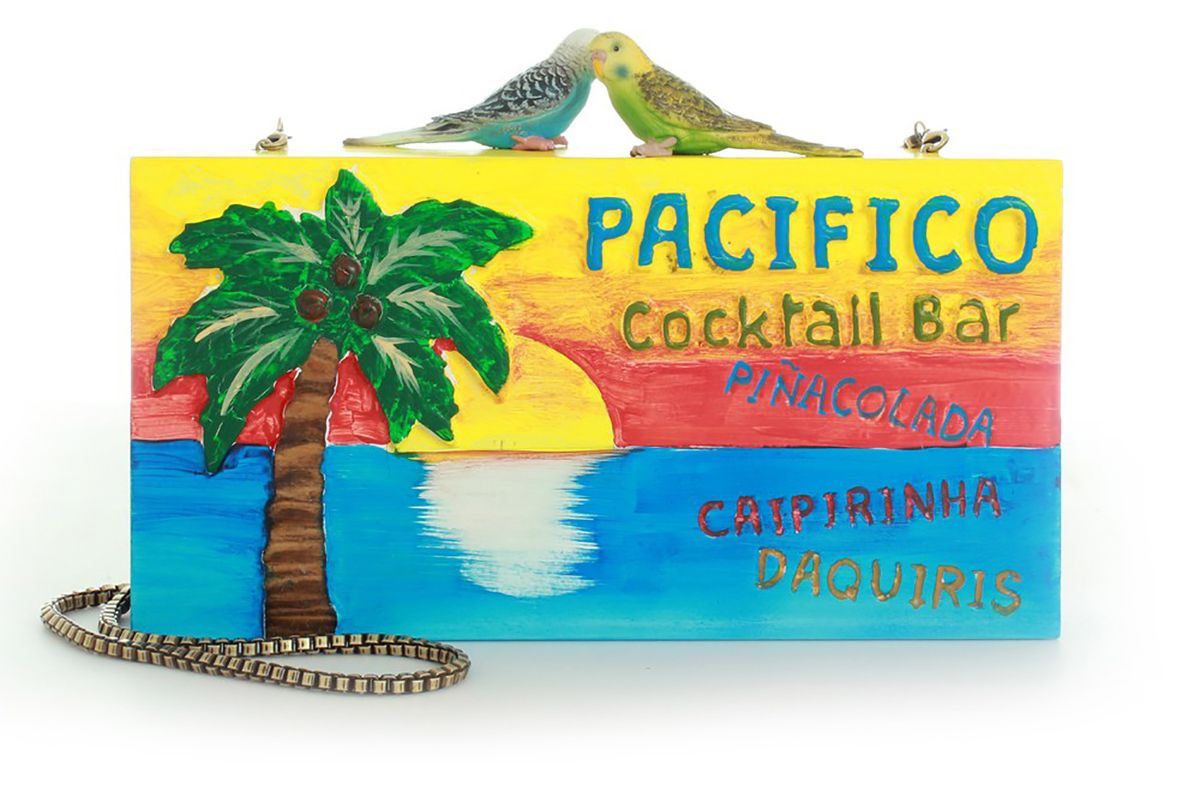 Pacifico Carved Wooden Clutch