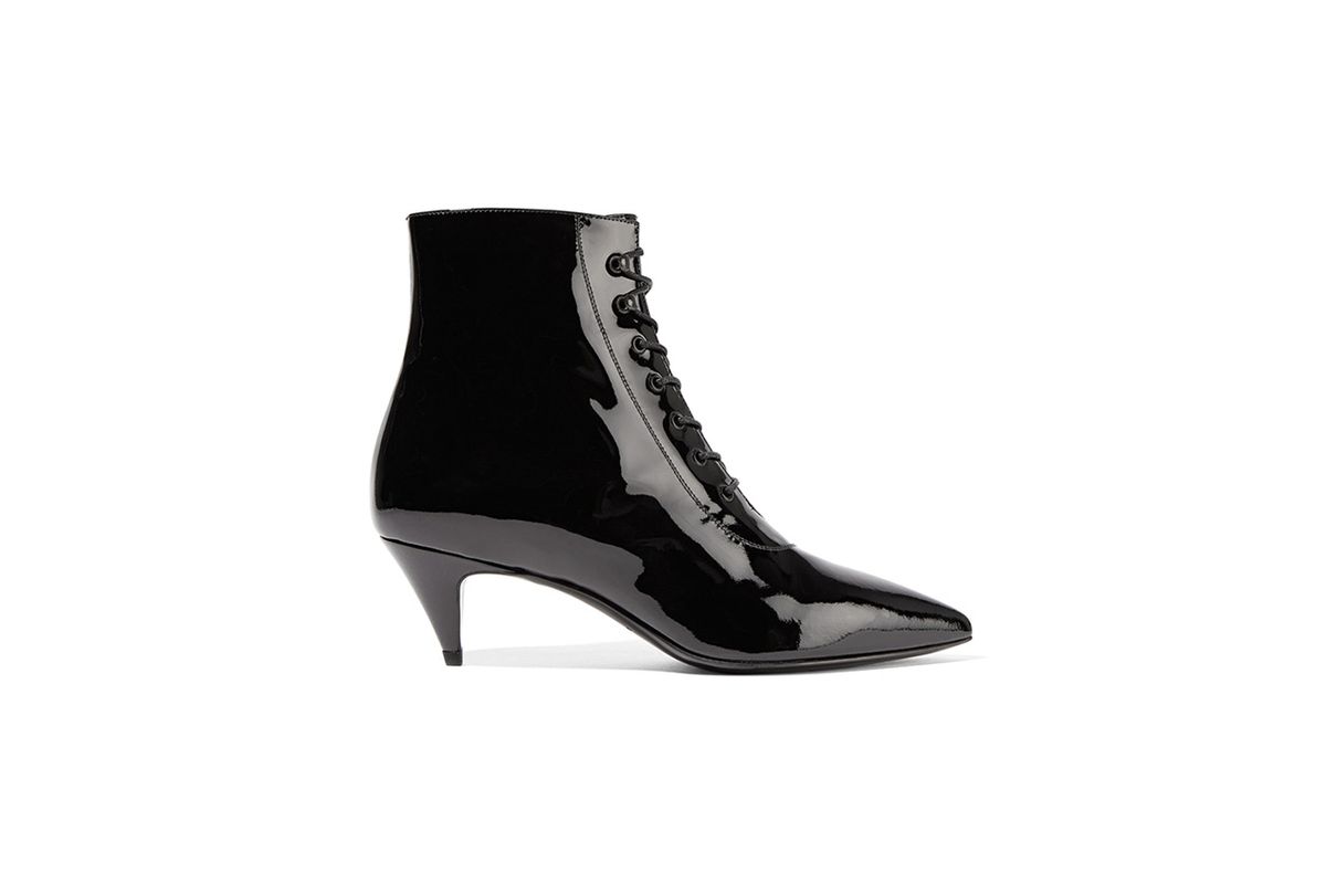 Cat patent-leather ankle boots