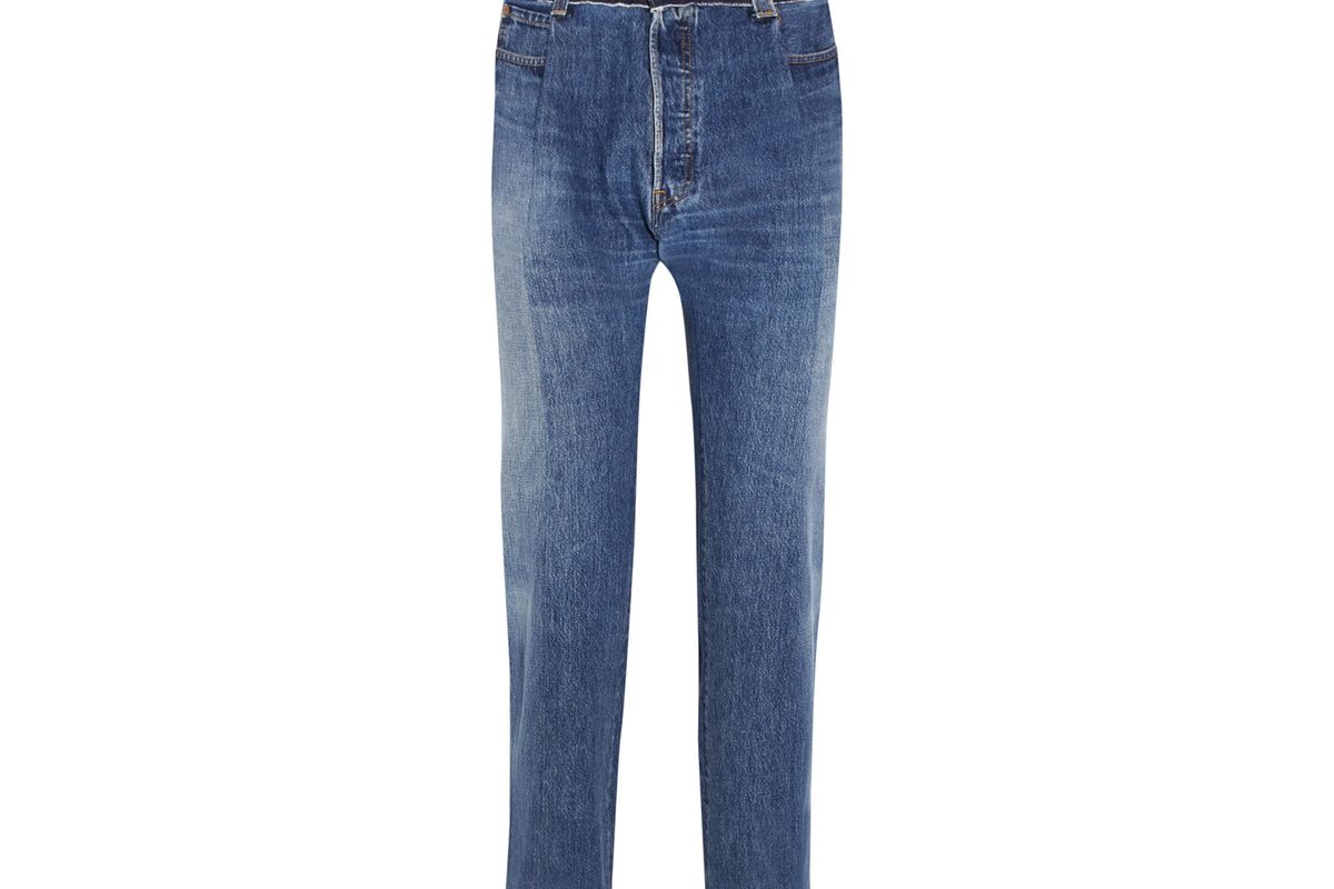 Reworked high-rise slim-leg jeans