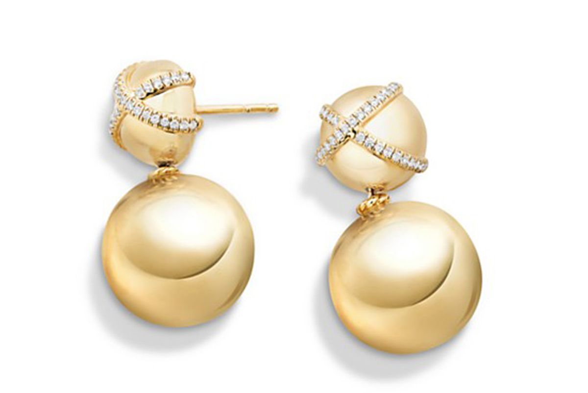 Solari Double Drop Earrings with Diamonds in 18K Gold