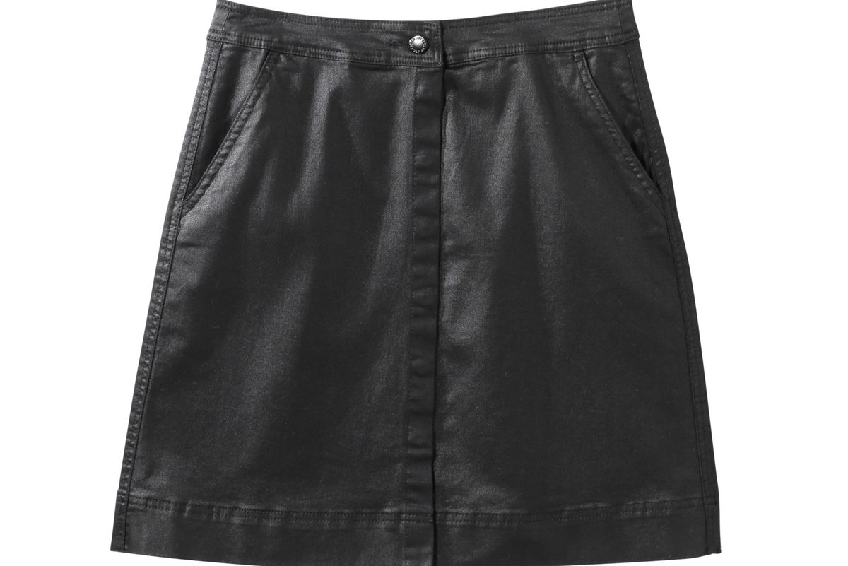 Coated Denim Skirt