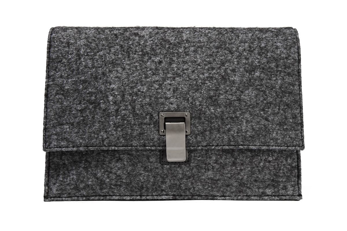 The Lunch Bag Small Felt and Leather Clutch
