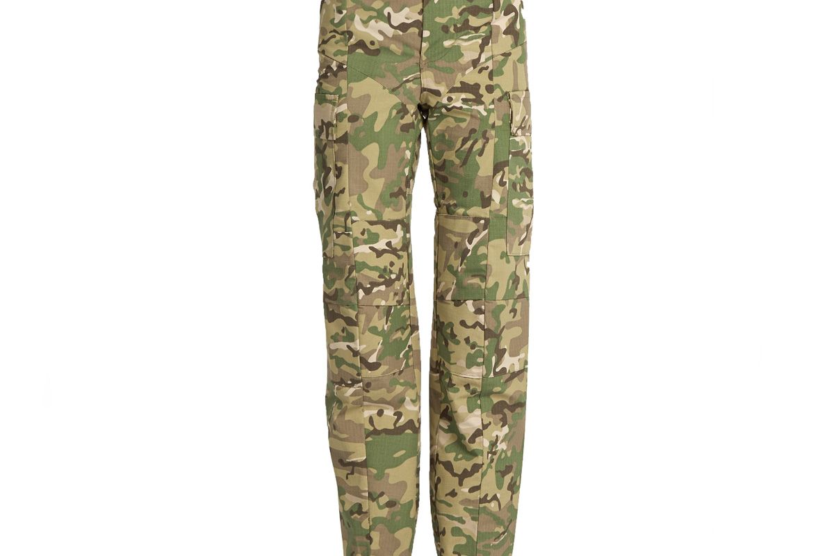 Camouflage-Print High-Rise Trousers