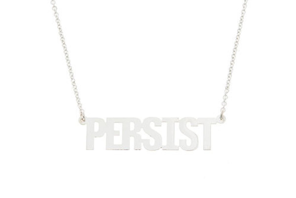 PERSIST Nameplate Necklace, Sterling Silver