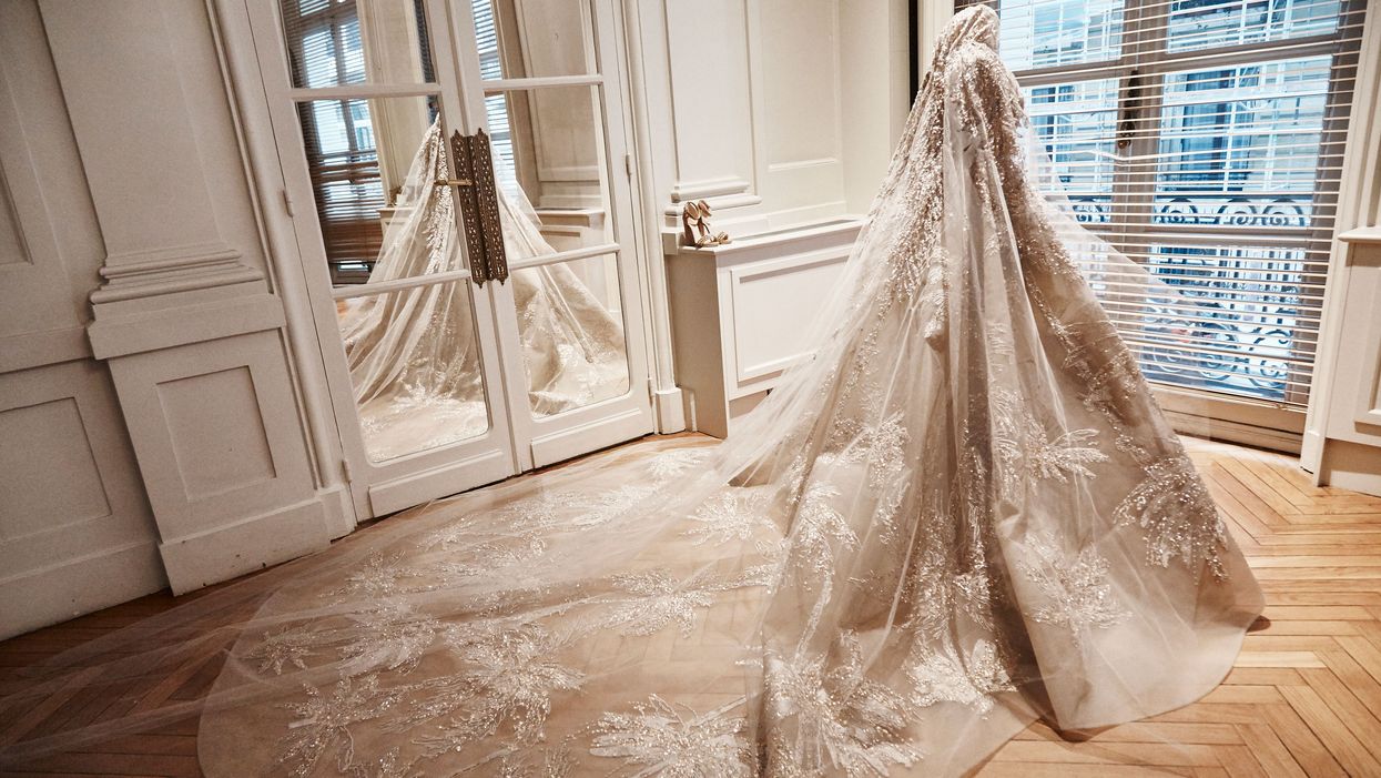 This Wedding Dress Has 20,000 Sequins, 10,000 Crystals, and Took 22 People More Than 3 Weeks to Make