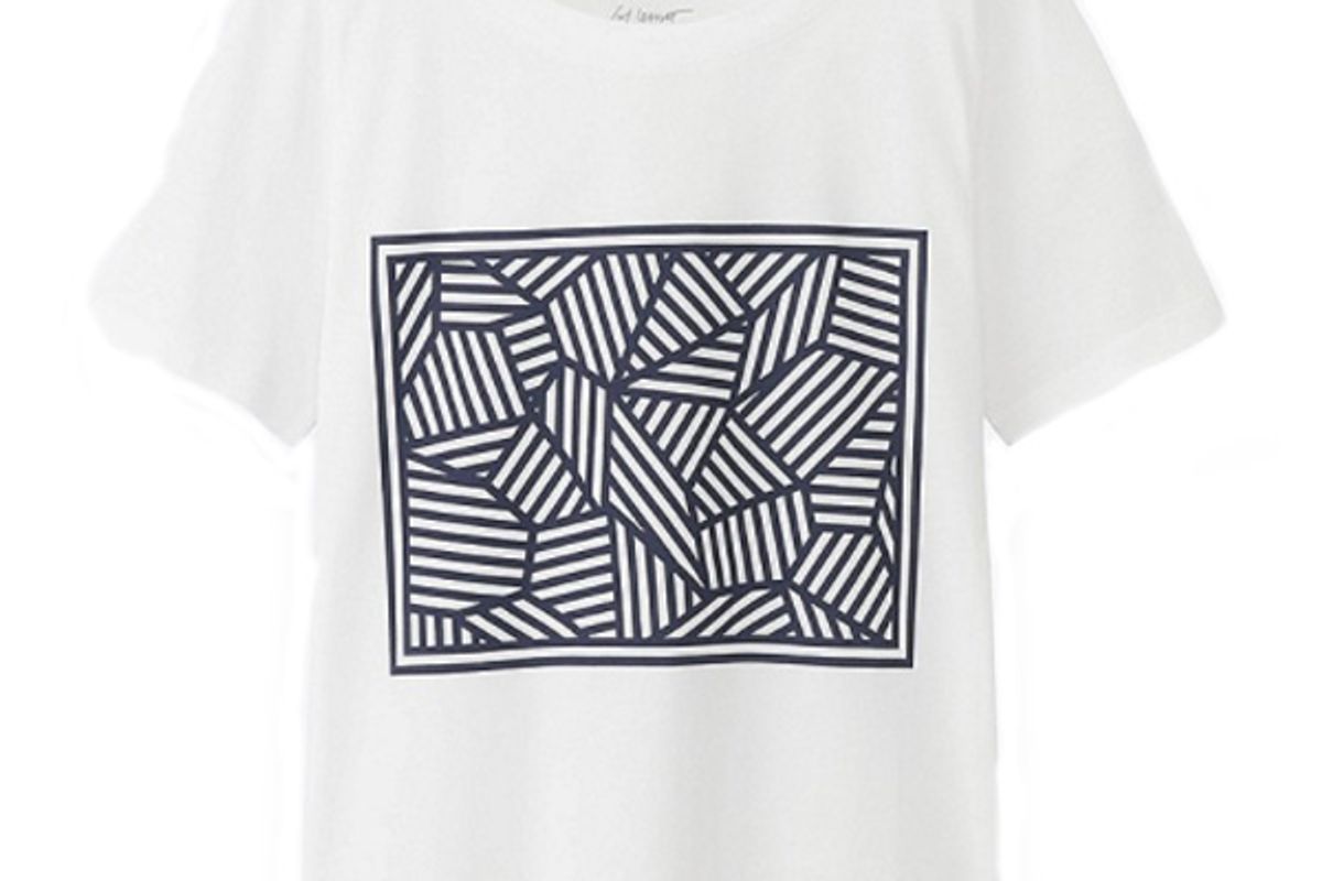 Women SPRZ NY Super Geometric Graphic T-Shirt (Sol Lewitt) in White