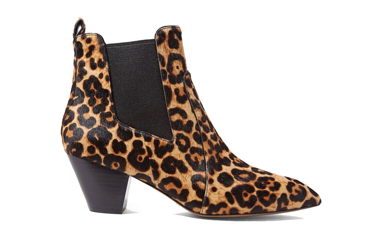 Kim Leopard-Print Calf Hair Chelsea Boots