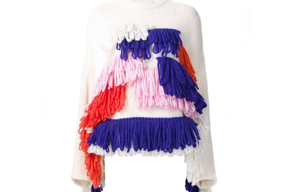 Fringed Panel Pullover