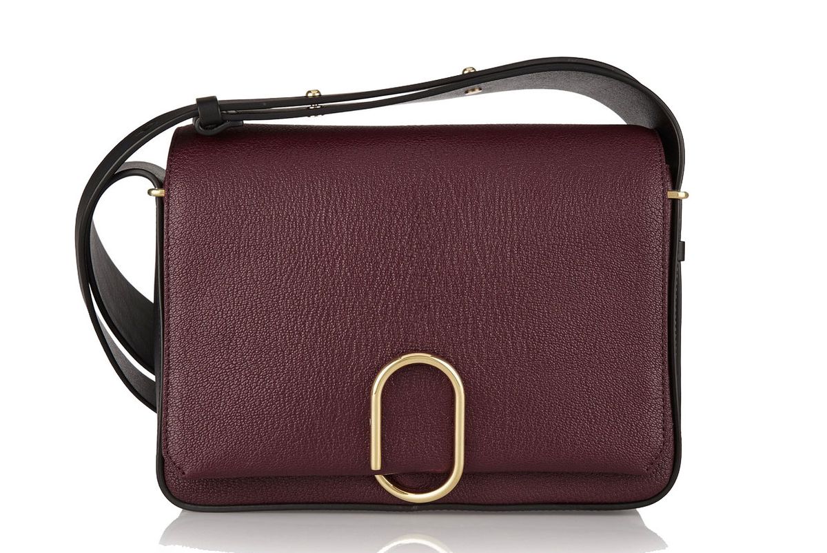 Alix Smooth and Textured-Leather Shoulder Bag
