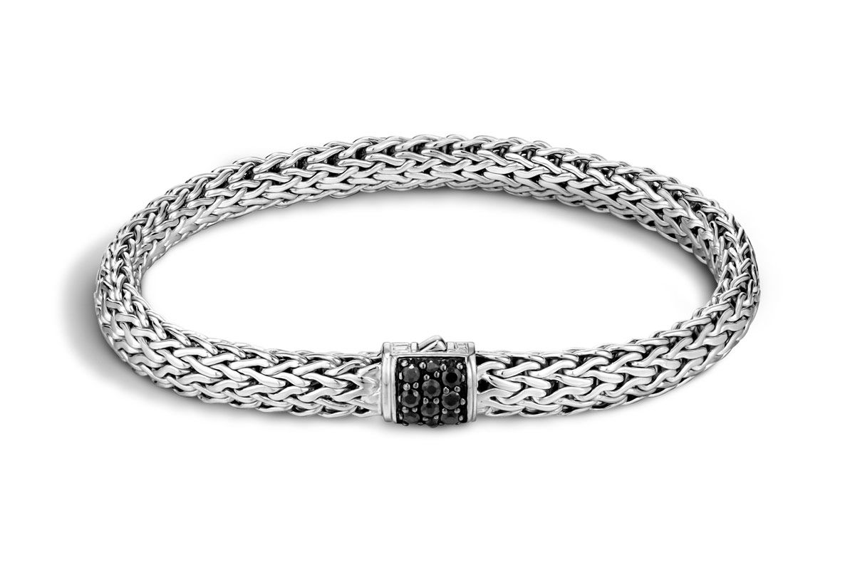Classic Chain Bracelet with Black Sapphire