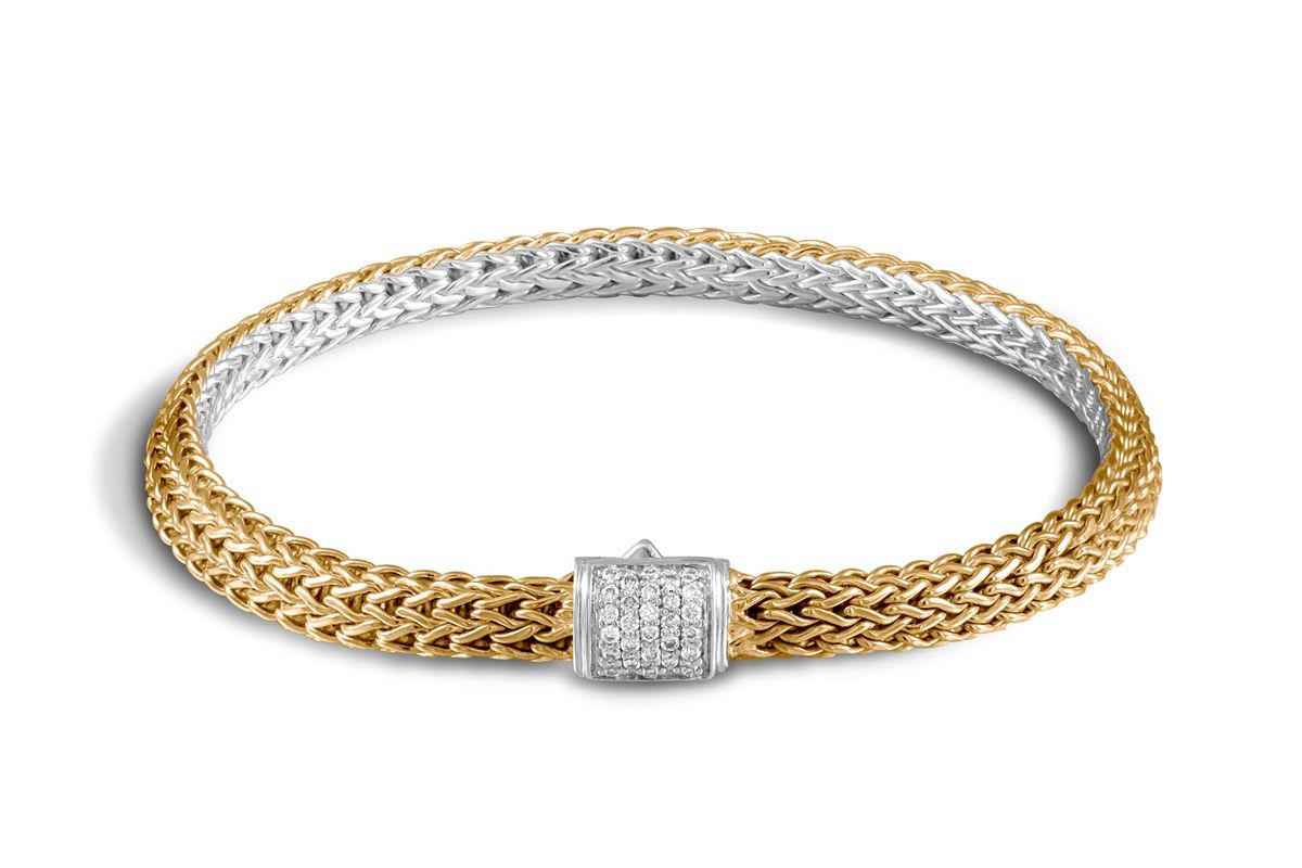Classic Chain Reversible Bracelet with Diamonds