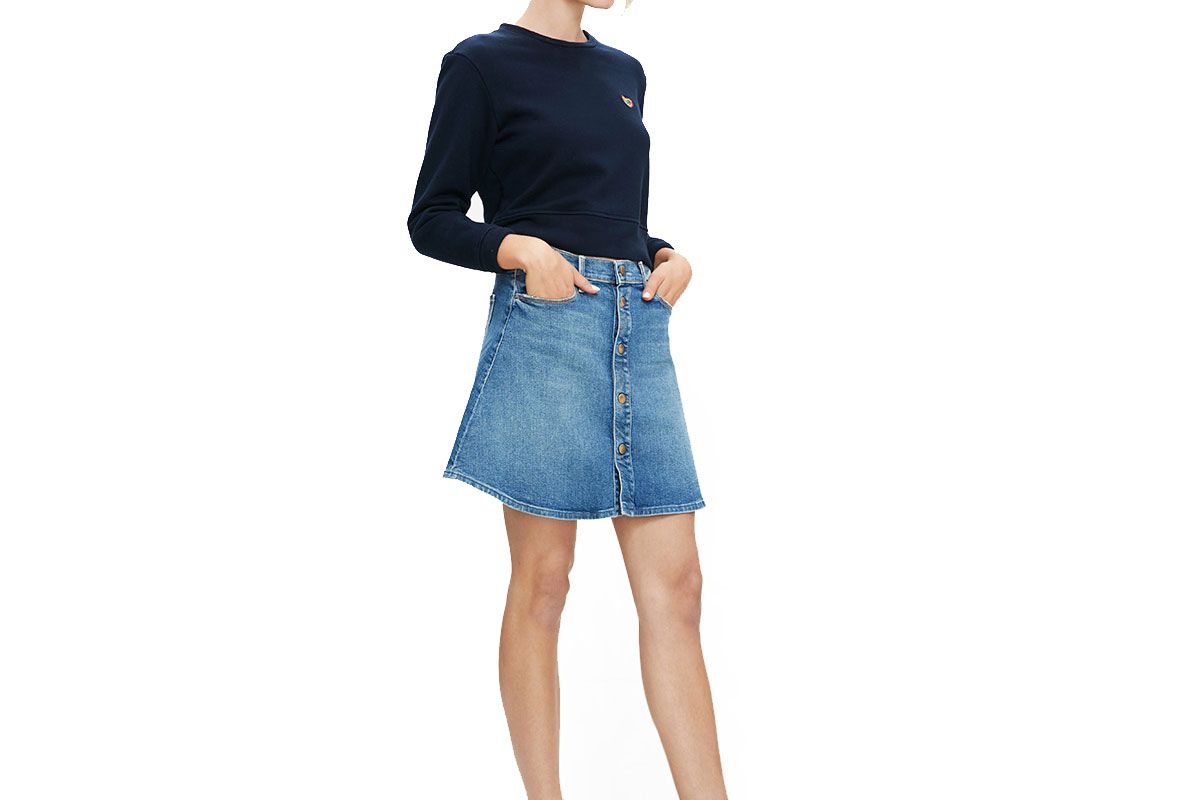 Snap Down Mini Flare Skirt