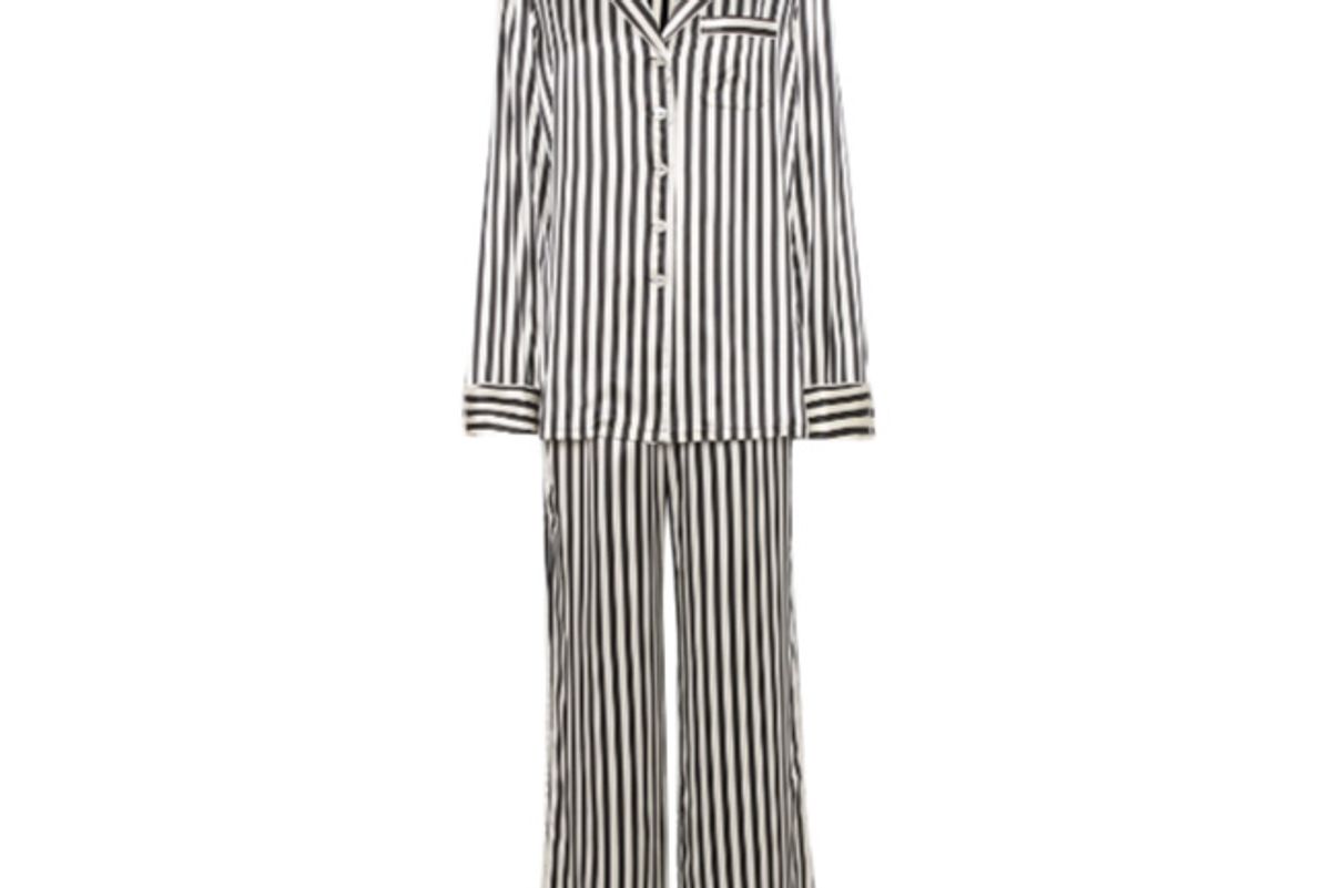 Lila Nika Striped Silk-Satin Pyjamas