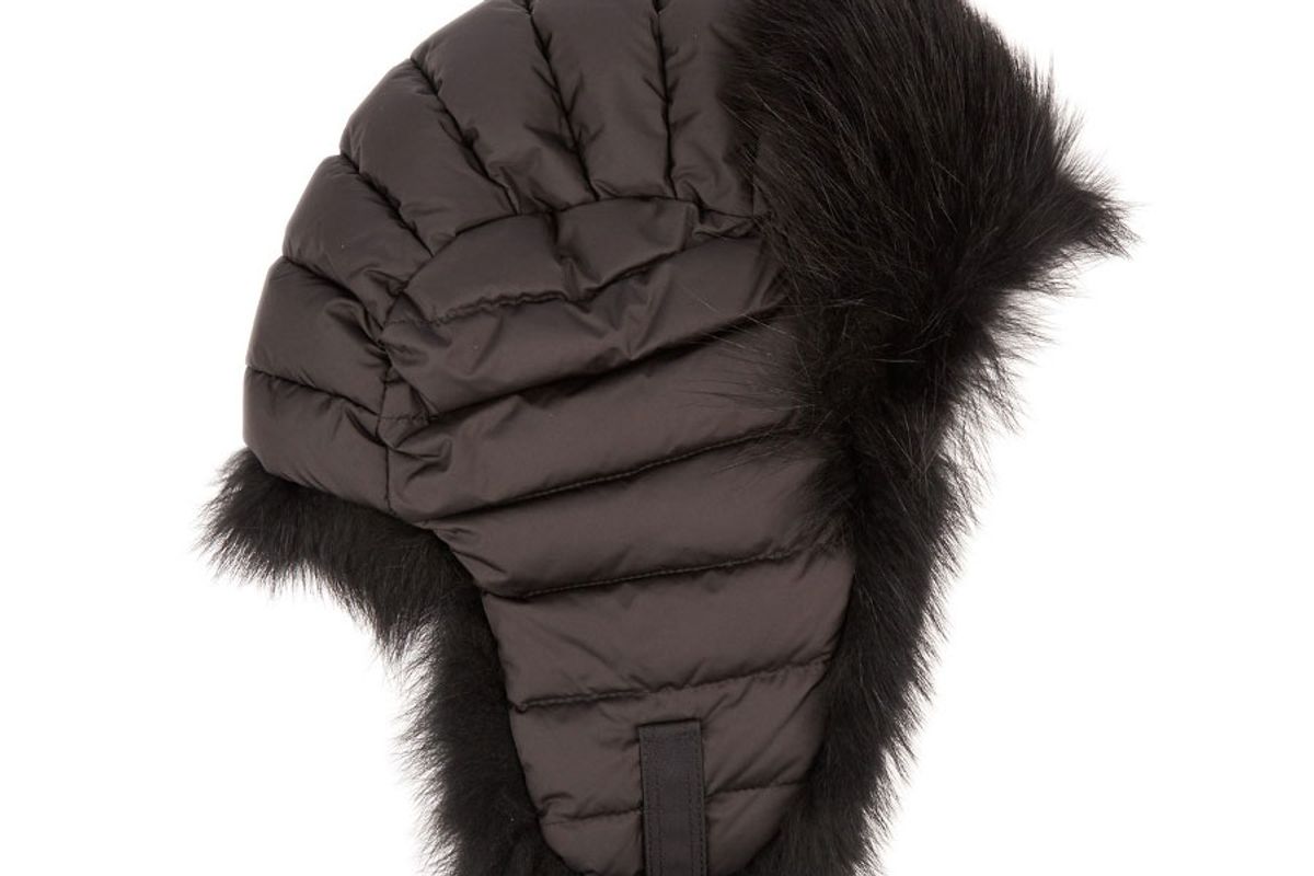 Fur-Trimmed Down-Filled Hat