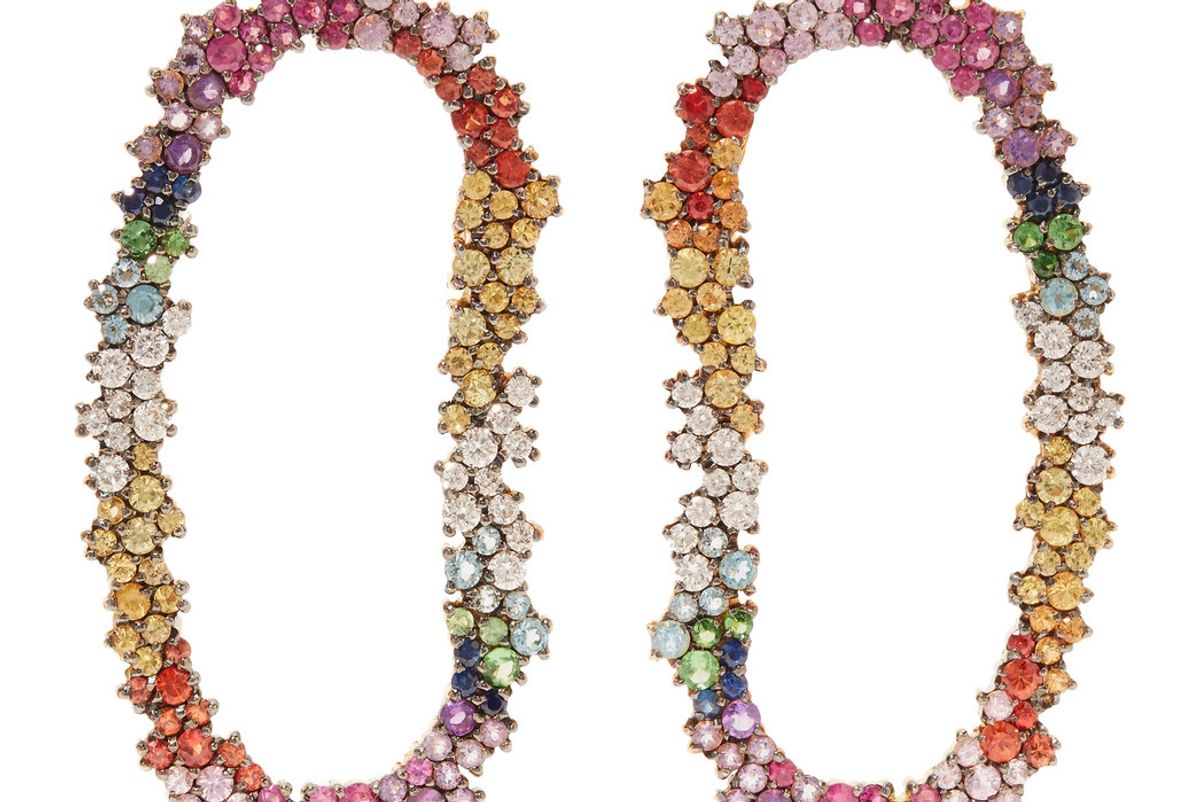 Mia 18-Karat Gold Diamond, Sapphire and Tourmaline Earrings