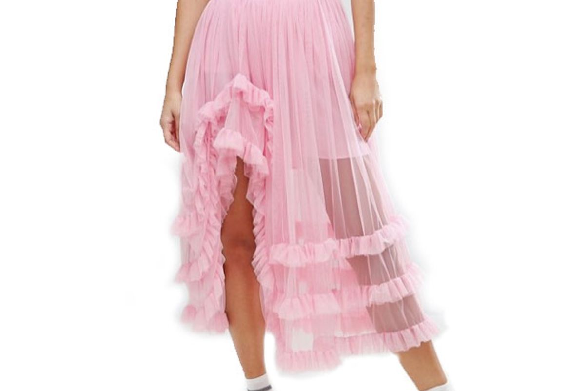 Deconstructed Sheer Tulle Prom Skirt