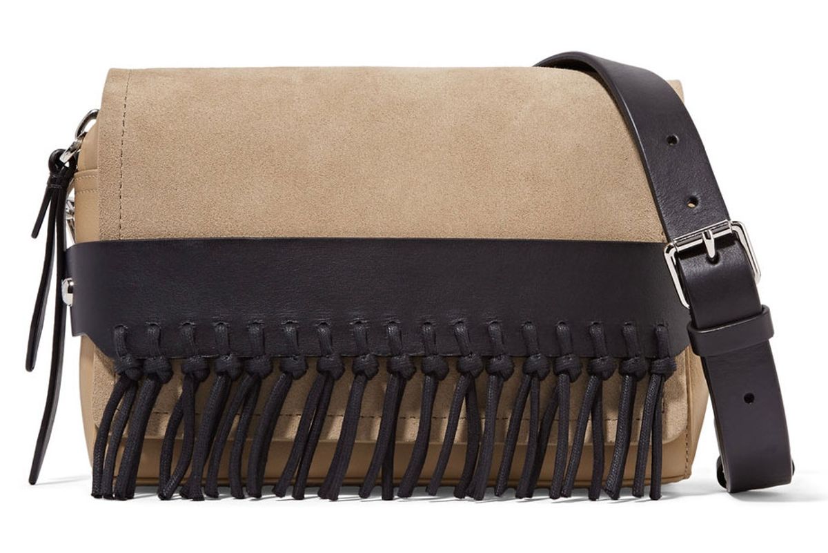 Bianca Small Fringed Suede and Leather Shoulder Bag