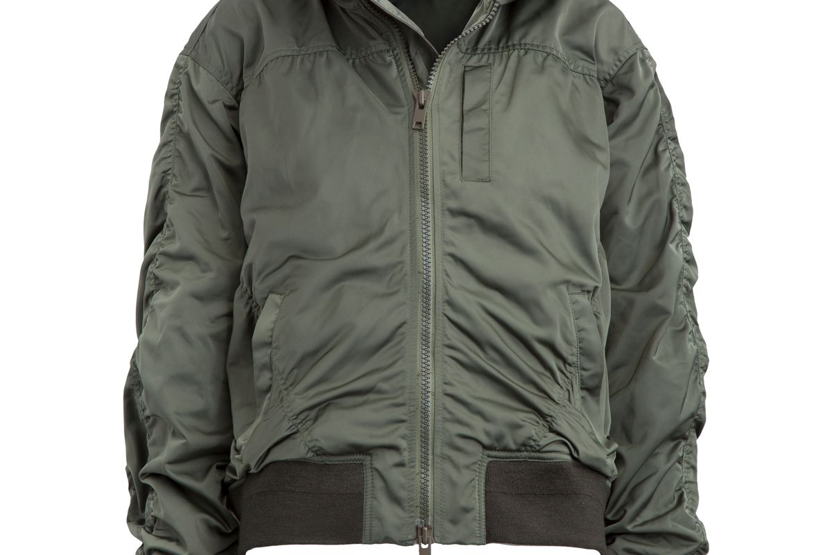 Hooded Gathered Shell Bomber