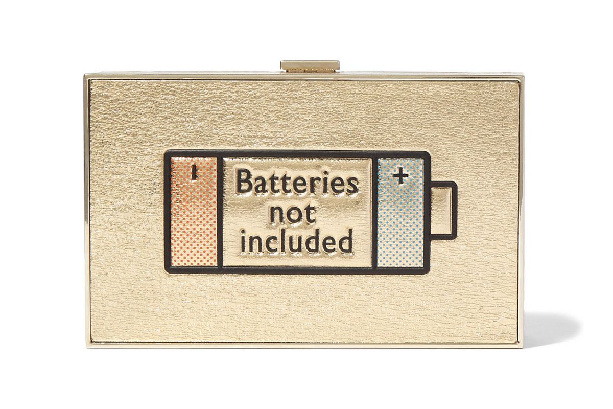 Imperial Batteries Not Included metallic textured-leather clutch