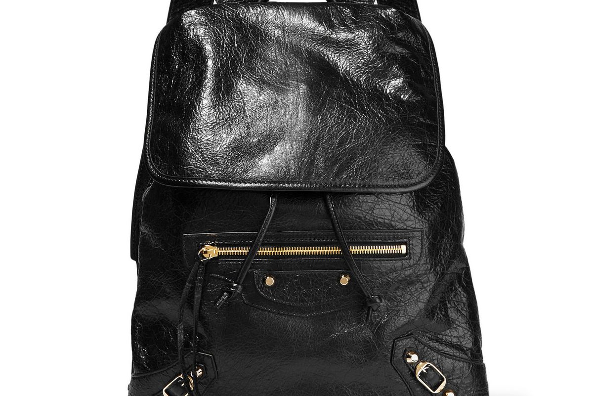 Classic Traveller textured-leather backpack