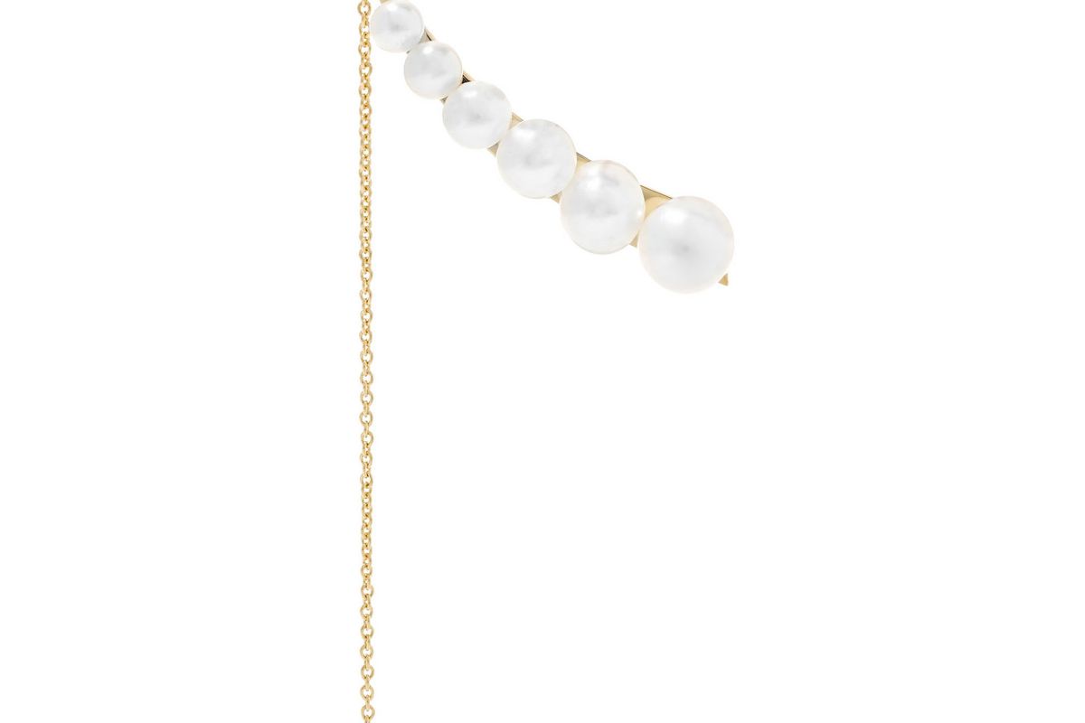 Sacai 14-karat gold pearl earring