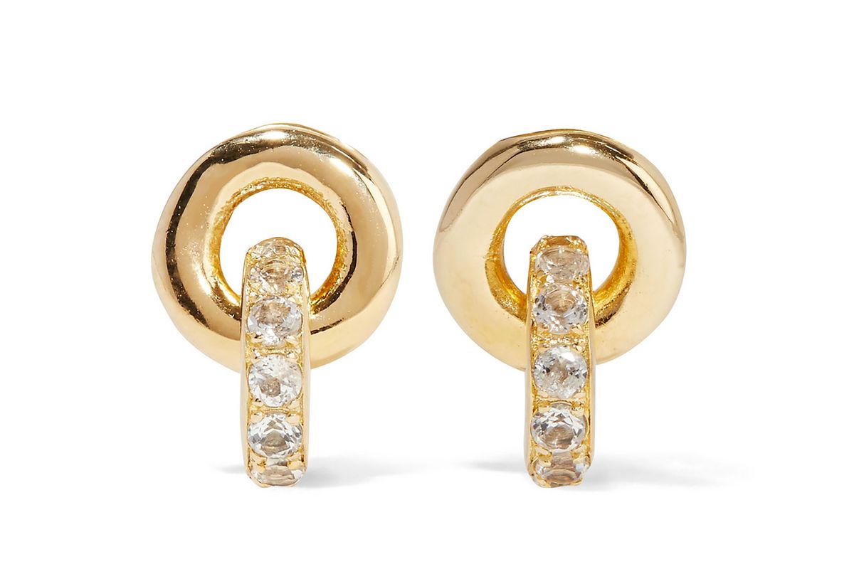 Neko gold-plated topaz earrings