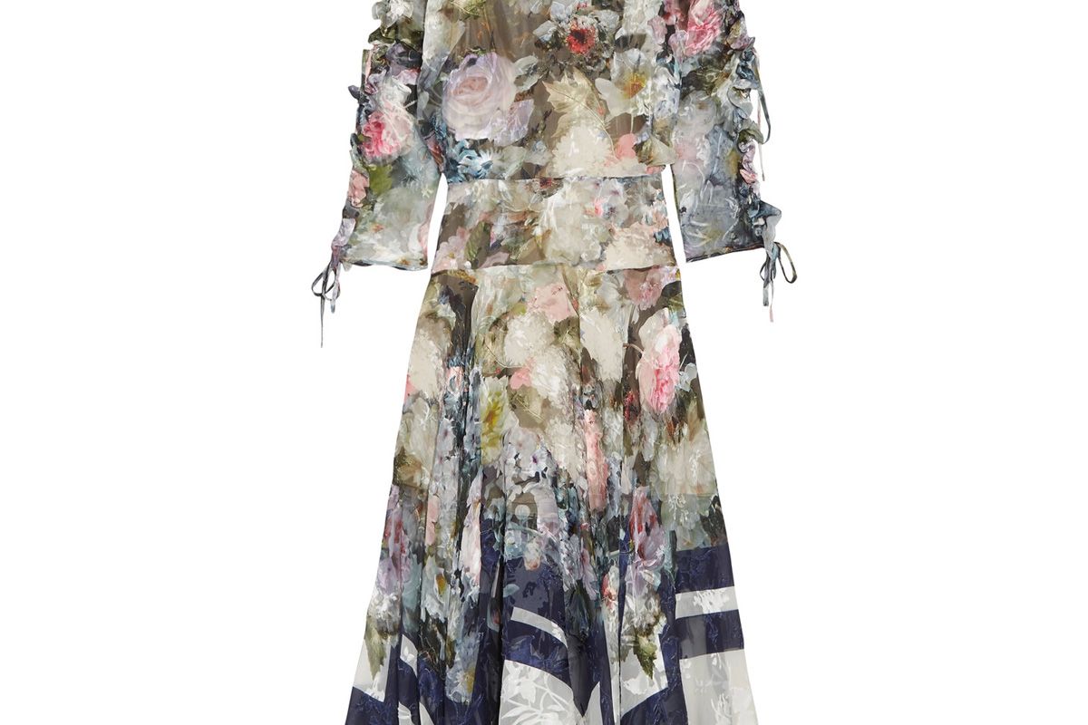 Jenna Floral-Print Devoré Silk-Blend Chiffon Midi Dress