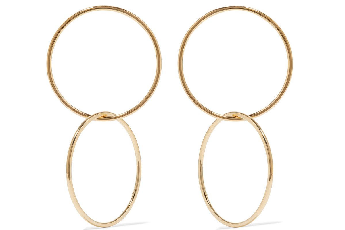 Interlocking Smooth Circle gold-plated earrings