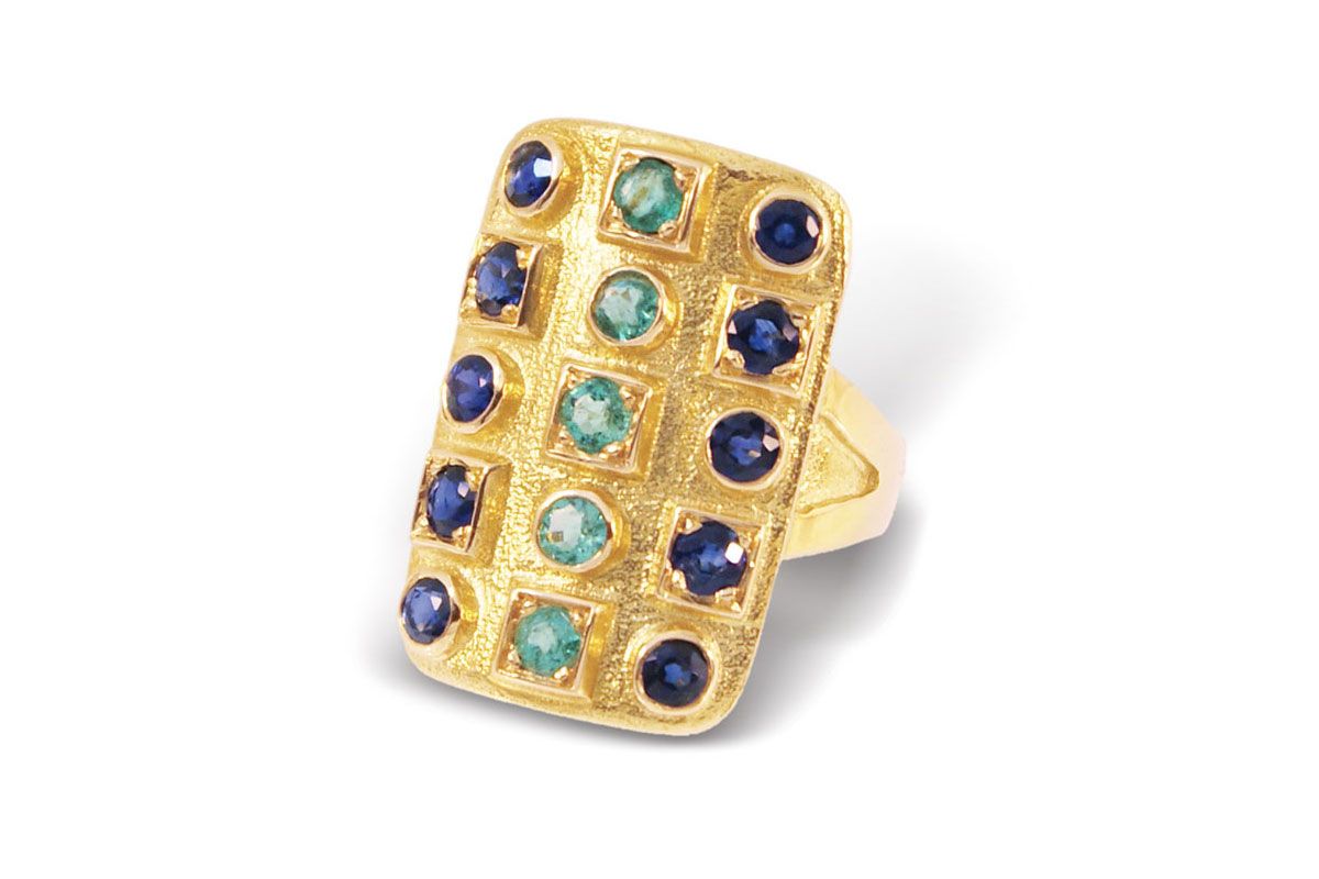 Byzantine Emerald and Sapphire Ring