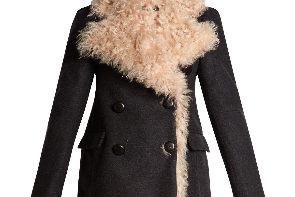 Berit Double-Breasted Shearling-Lined Coat