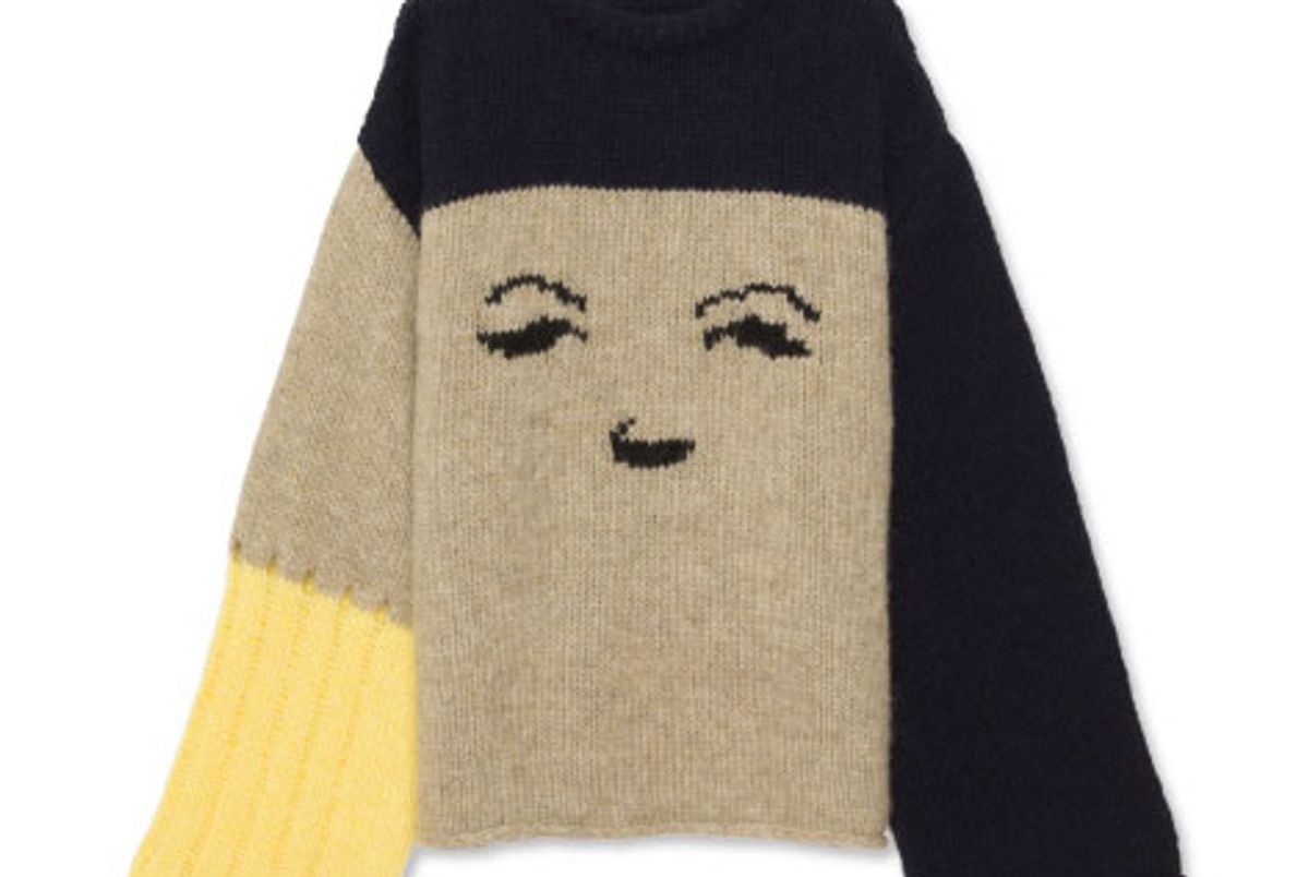 Oversize Face Intarsia Sweater