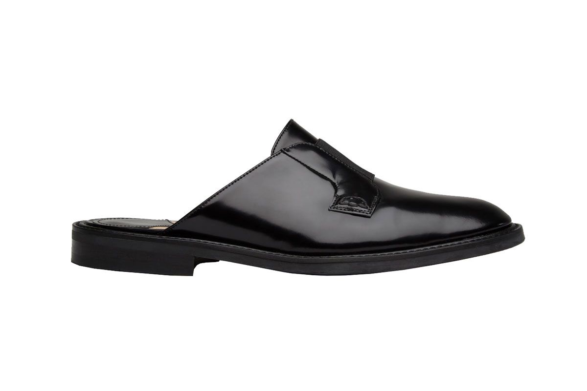 Derby Slide with Band in Spazzalato Leather
