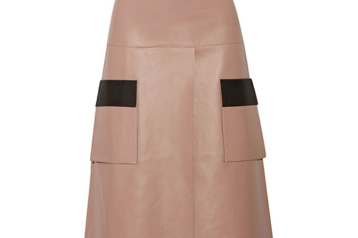 Two-Tone Leather Skirt