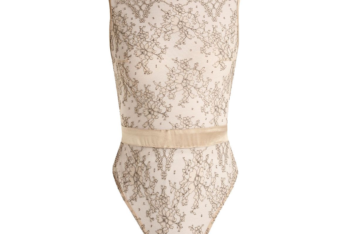 Angelique Embroidered-Tulle Bodysuit