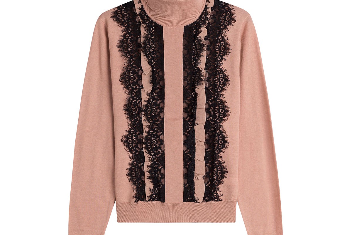 Turtleneck with Lace Trim