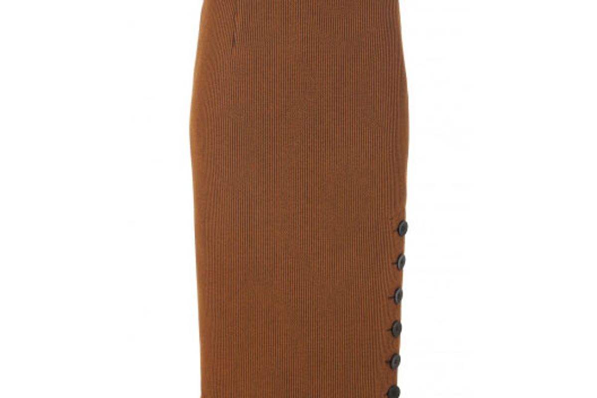 Crinkle Ribbed Knit Pencil Skirt